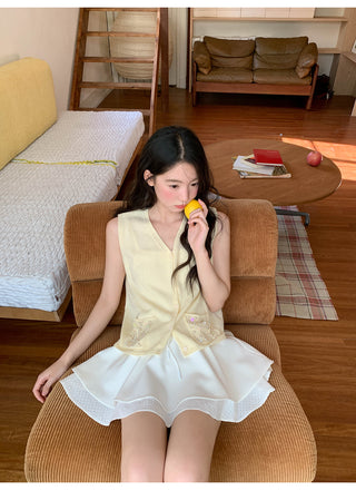 drawstring white skirt