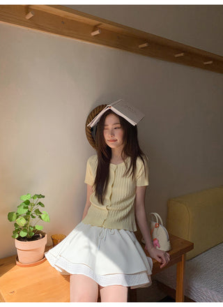 drawstring white skirt