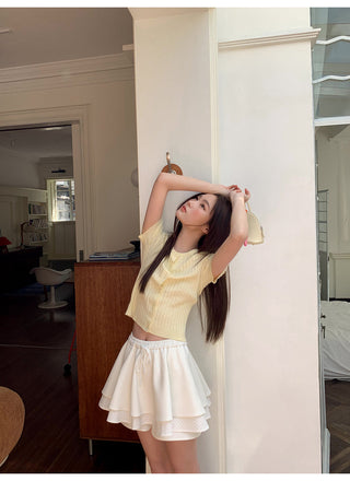 drawstring white skirt