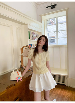 drawstring white skirt