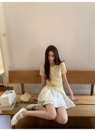 drawstring white skirt
