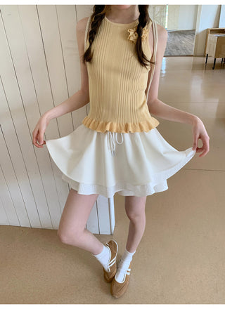 drawstring white skirt