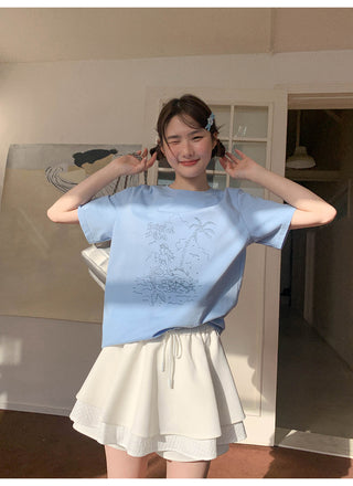 drawstring white skirt