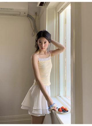 drawstring white skirt