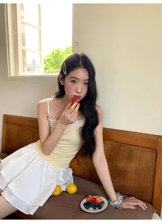 drawstring white skirt