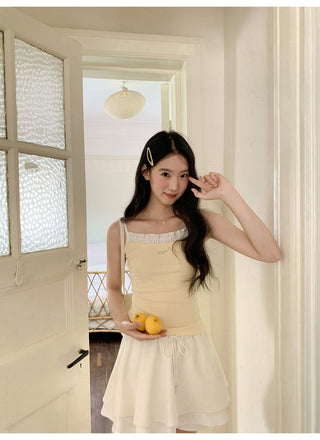 drawstring white skirt