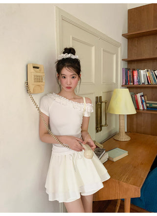 drawstring white skirt
