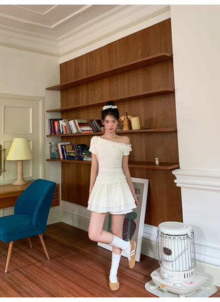 drawstring white skirt