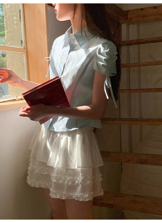 drawstring lace shirt