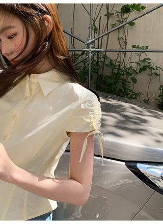 drawstring lace shirt
