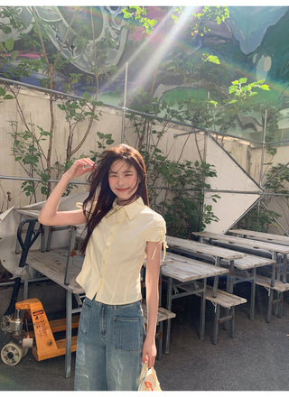 drawstring lace shirt