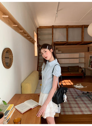 drawstring lace shirt