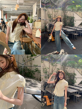 drawstring lace shirt