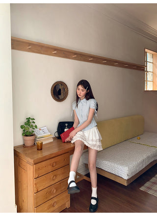 drawstring lace shirt