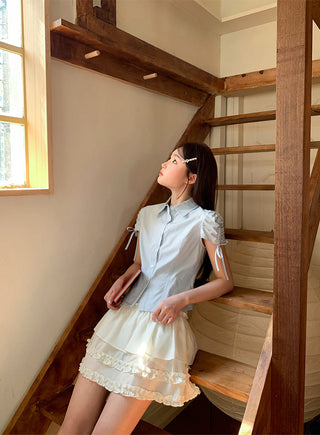 drawstring lace shirt