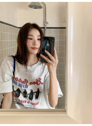 penguin print tee