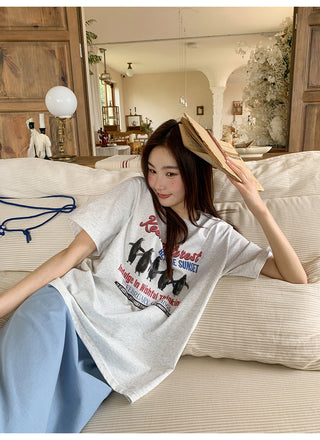 penguin print tee