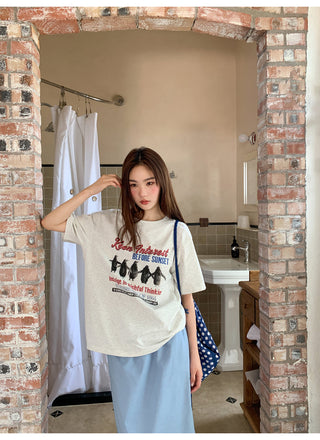 penguin print tee