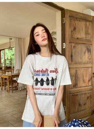 penguin print tee