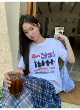penguin print tee