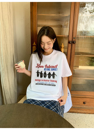 penguin print tee