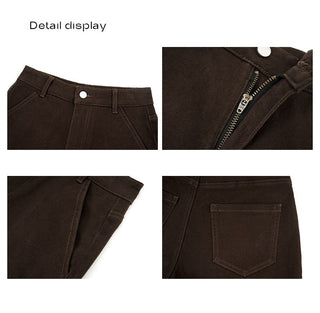 narrow denim shorts