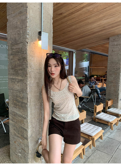 narrow denim shorts