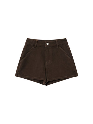 narrow denim shorts