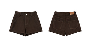 narrow denim shorts