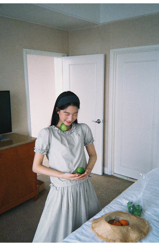 plaid skirt set
