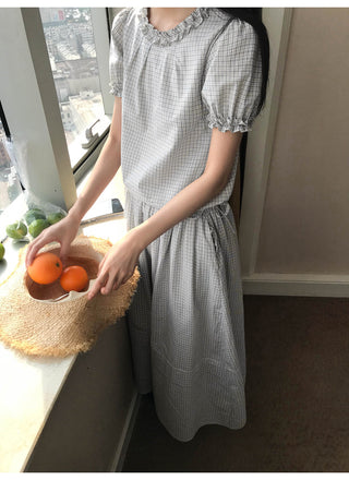 plaid skirt set