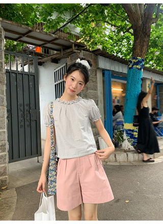 plaid skirt set