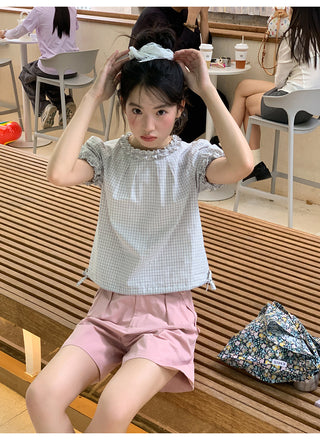 plaid skirt set