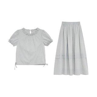 plaid skirt set