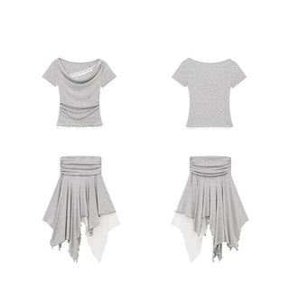 gray lace set