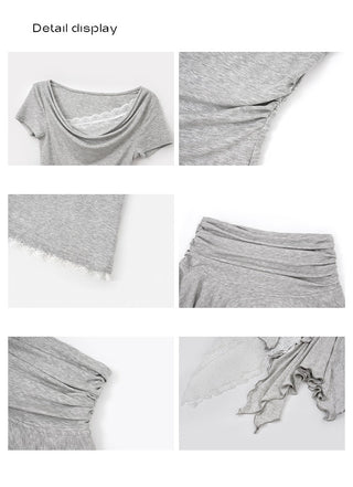 gray lace set