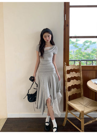 gray lace set