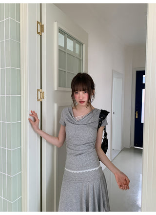 gray lace set