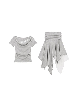 gray lace set