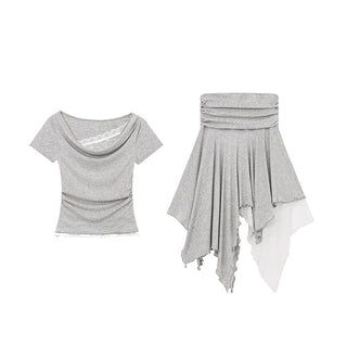 gray lace set