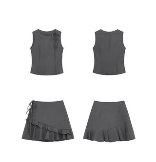 ruffle vest set