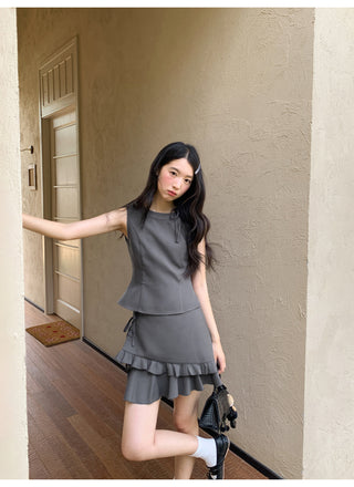ruffle vest set