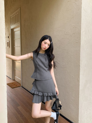 ruffle vest set