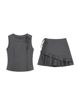 ruffle vest set
