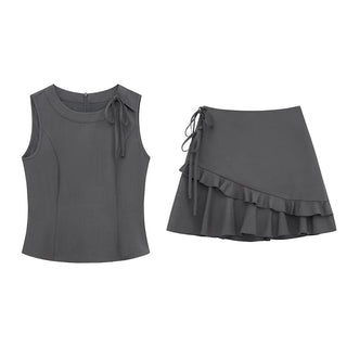 ruffle vest set