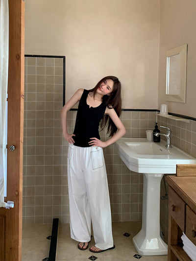 lace pocket pants