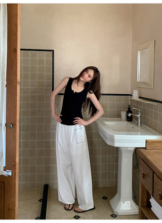lace pocket pants