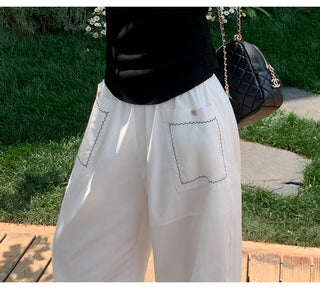 lace pocket pants
