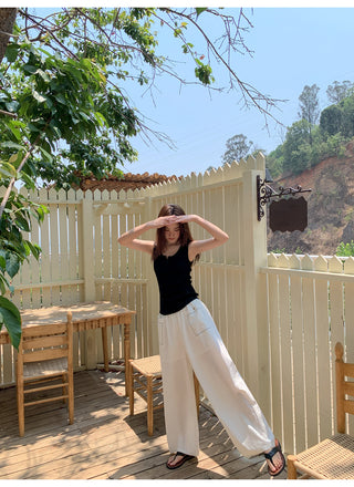 lace pocket pants