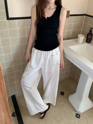 lace pocket pants